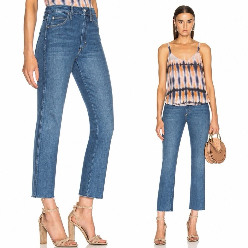 AMO Bella Jeans Blue Jay Size 29 Cropped Raw Hem Premium Denim Casual Festival